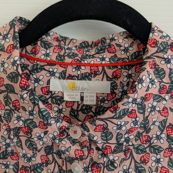 Boden Button Down Shirt, Strawberry Print - Picture 3 of 4